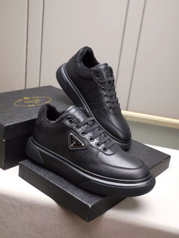 Prada Mens Leather Running Shoes - 프라다 남성용 레더 런닝슈즈,PRAS0509,Size(240 - 275).블랙