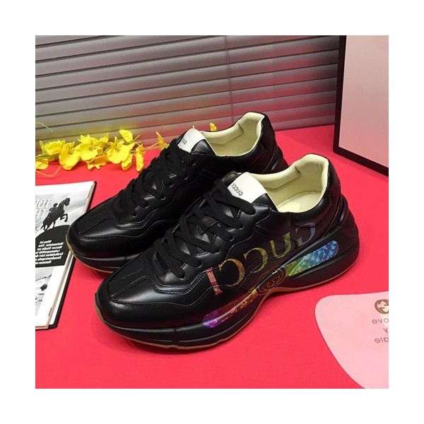 매장판]Gucci 2019 Mm/Wm Leather Running Shoes - 구찌 2019 남여공용 레더 런닝슈즈 GUCS0264.Size(225 - 270).블랙