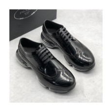 Prada 2020 Men's Leather Running Shoes - 프라다 2020 남성용 레더 런닝슈즈,Size(240-275),PRAS0617,블랙