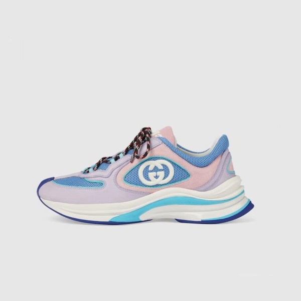 구찌 남/녀 GG 블루 라이톤 - Gucci Unisex Blue Sneakers- gu946X