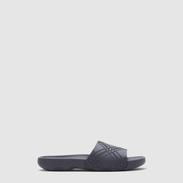 버버리 남성 엠보싱 체크 다이브 슬라이드 - Burberry Mens Embossed Check Dive Slides - bus7189x