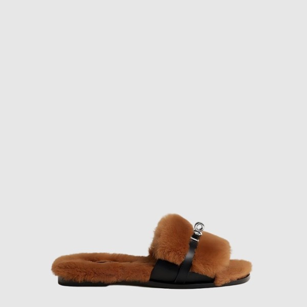 에르메스 여성 줄리아 샌들 시어링 - Hermes Womens Giulia Sandal Shearling - hes14227x