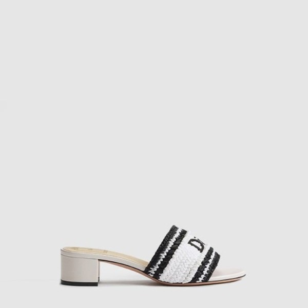 디올 여성 리비에라 우븐 힐 슬라이드 - Dior Womens Riviera Woven Heel Slide - dis14434x