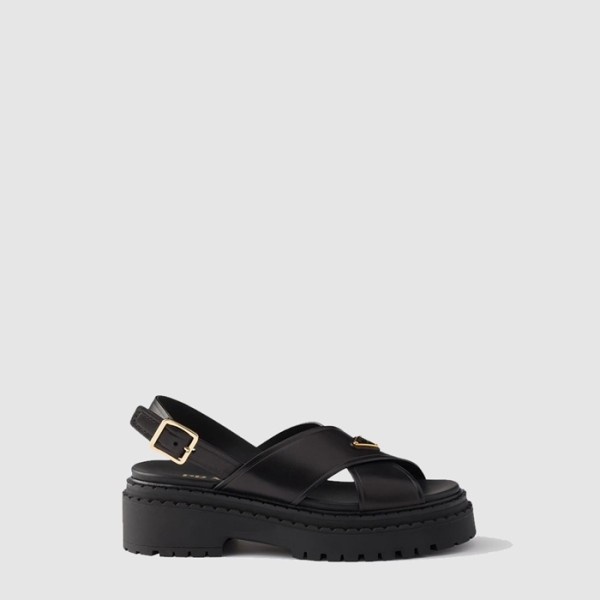 프라다 여성 트라이앵글 스트랩 플랫폼 샌들 - Prada Womens Triangle Strap Platform Sandal - prs14473x