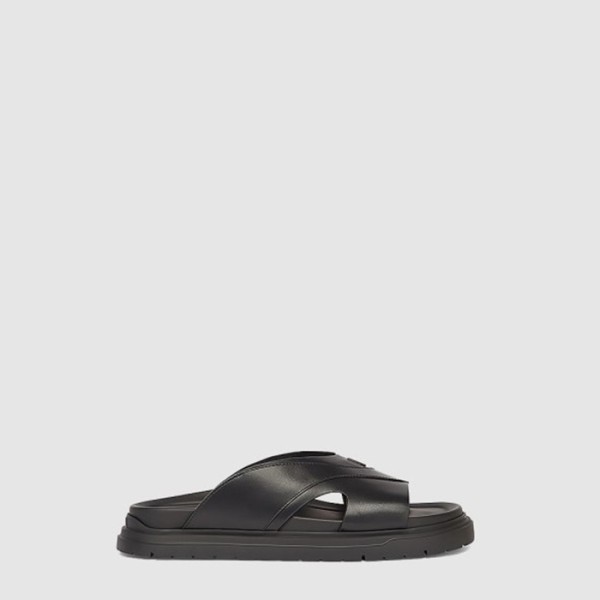 펜디 남성 스퀘어드 FF 슬리퍼 - Fendi Mens Squared FF Slippers - fes13958x