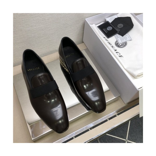 Versace 2020 Men's Leather Oxford Shoes - 베르사체 2020 남성용 레더 옥스퍼드 슈즈,Size(240-275),VERS0506,브라운
