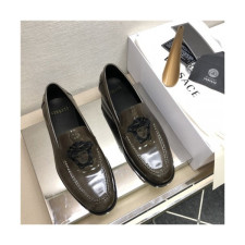 Versace 2020 Men's Leather Oxford Shoes - 베르사체 2020 남성용 레더 옥스퍼드 슈즈,Size(240-275),VERS0515,카키