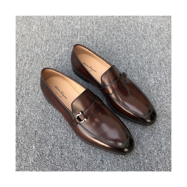Salvatore Ferragamo 2020 Men's Leather Oxford Shoes - 페라가모 2020 남성용 레더 옥스퍼드 슈즈,Size(240-275),FGMS0468,브라운