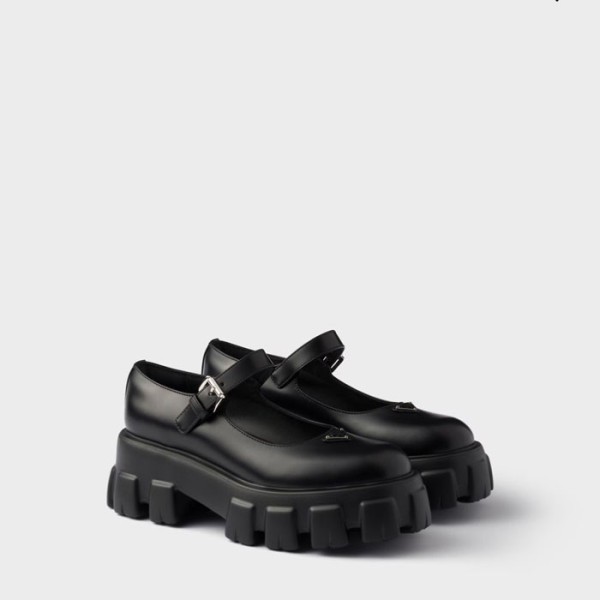 프라다 여성 브러시드 가죽 모놀리스 메리 제인 - Prada Womens Brushed Leather Monolith Mary Jane - prs8219x
