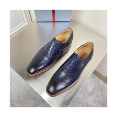 Prada 2021 Men's Leather Oxford Shoes,PRAS0814 - 프라다 2021 남성용 레더 옥스퍼드 슈즈,Size(240-270),네이비