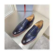 Prada 2021 Men's Leather Oxford Shoes,PRAS0816 - 프라다 2021 남성용 레더 옥스퍼드 슈즈,Size(240-270),네이비