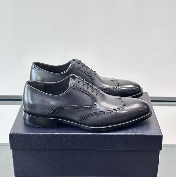 프라다  남성 레더 옥스퍼드 슈즈 Size(240-280) 블랙 - Prada  Mens Leather Oxford Shoes - Pra01579x