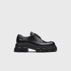 프라다 남성 모놀리스 브러시드 가죽 레이스업 슈즈 【매장-170만원대】 - Prada Mens Black Shoes - pr708x