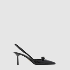 프라다 여성 가죽 리본 로고 펌프스 - Prada Womens Leather Ribbon Logo Pumps - prs14508x