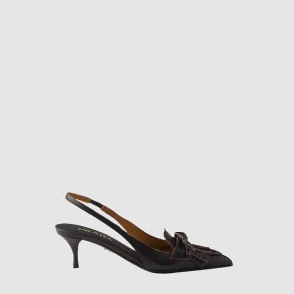 프라다 여성 가죽 슬링백 펌프스 - Prada Womens Leather Slingback Pumps - prs14507x