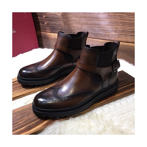 Ferragamo 2020 Mens Leather Boots - 페라가모 2020 남성용 레더 부츠 FGMS0370,Size(240 - 265).브라운