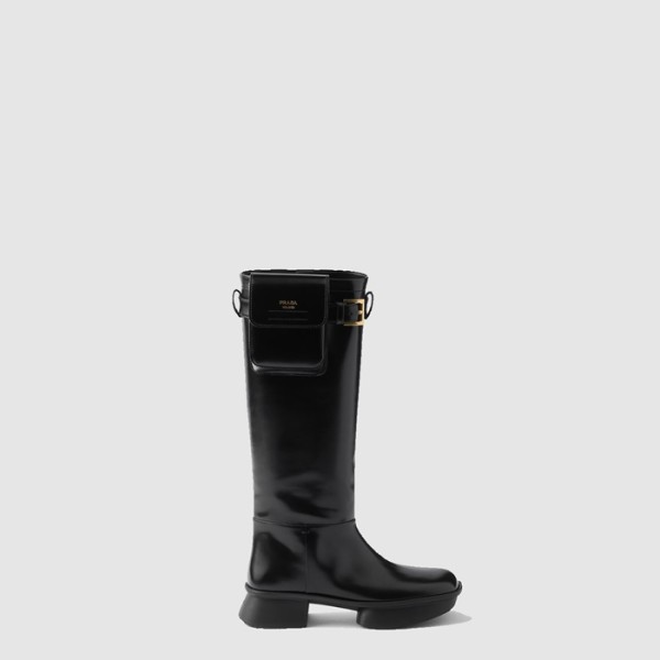 프라다 여성 파우치가 달린 가죽 부츠 - Prada Leather Boots With Pouch - prs7875x