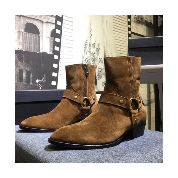 Saint Laurent 2020 Mens Leather Boots - 입생로랑 2020 남성용 레더 부츠 SLS0067,Size(240 - 270).브라운