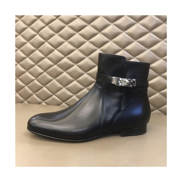 Hermes 2020 Men's Leather Ankle Boots -  에르메스 2020 남성용 앵글부츠  , HERS0345, Size(240-270), 블랙