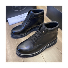 Prada 2020 Men's Leather Ankle Boots - 프라다 2020 남성용 레더 앵글부츠 , PRAS0587, Size(240-275), 블랙
