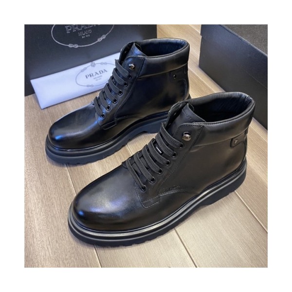 Prada 2020 Men's Leather Ankle Boots - 프라다 2020 남성용 레더 앵글부츠 , PRAS0587, Size(240-275), 블랙