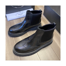 Prada 2020 Men's Leather Ankle Boots - 프라다 2020 남성용 레더 앵글부츠 , PRAS0588, Size(240-275), 블랙