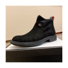 Gucci 2020 Men's Leather Ankle Boots - 구찌 2020 남성용 레더 앵글부츠,Size(240-275),GUCS1249,블랙