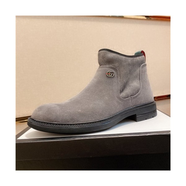 Gucci 2020 Men's Leather Ankle Boots - 구찌 2020 남성용 레더 앵글부츠,Size(240-275),GUCS1250,그레이