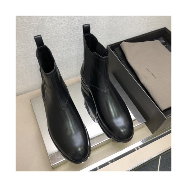 Bottega Veneta 2020 Men's Leather Ankle Boots - 보테가 베네타 2020 남성용 레더 앵글부츠,Size(240-275),BVS0188,블랙