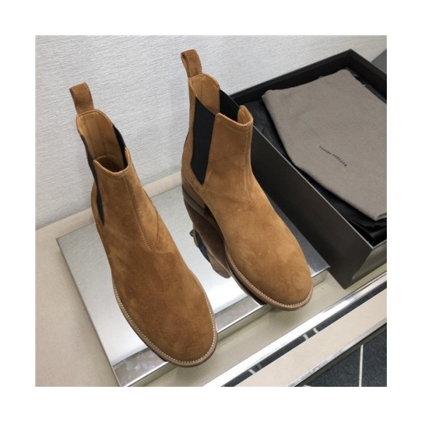 Bottega Veneta 2020 Men's Leather Ankle Boots - 보테가 베네타 2020 남성용 레더 앵글부츠,Size(240-275),BVS0190,카키