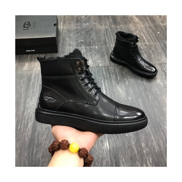 Ugg 2020 Men's Leather Wool Ankle Boots - 어그 2020 남성용 레더 울 앵글부츠,Size(240-275),UGGS0170,블랙