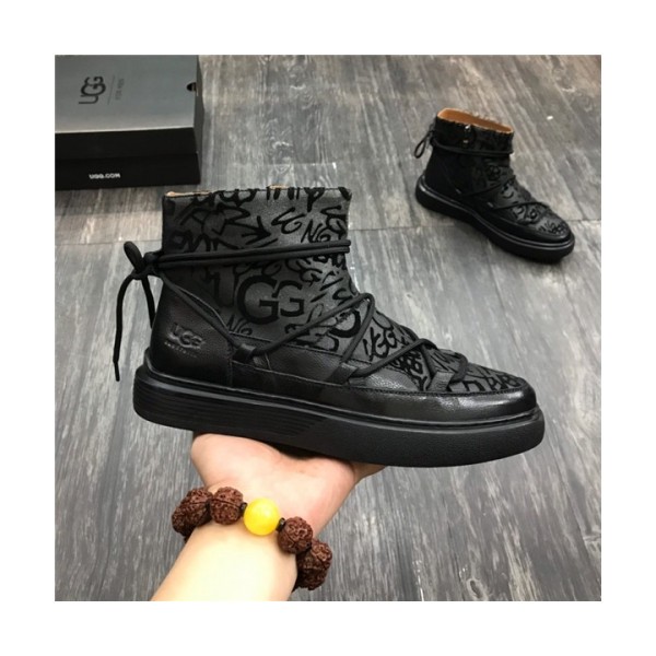 Ugg 2020 Men's Leather Wool Ankle Boots - 어그 2020 남성용 레더 울 앵글부츠,Size(240-275),UGGS0172,블랙