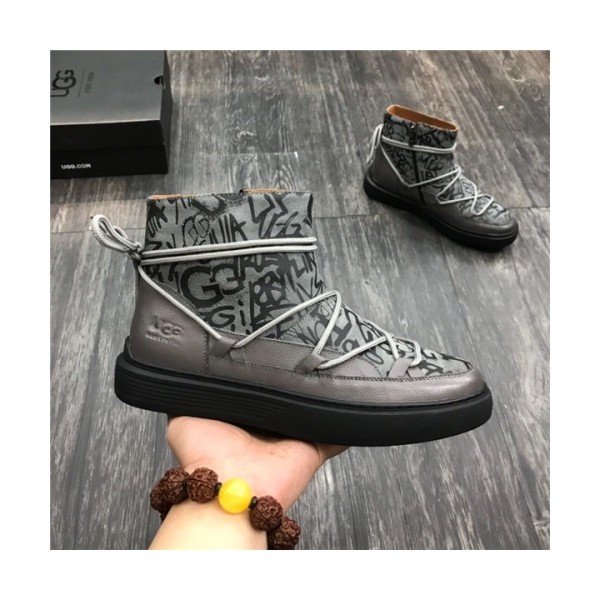 Ugg 2020 Men's Leather Wool Ankle Boots - 어그 2020 남성용 레더 울 앵글부츠,Size(240-275),UGGS0173,그레이