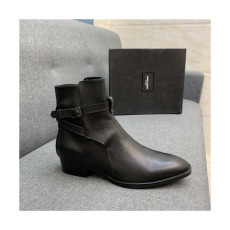 Saint Laurent 2020 Men's Leather Ankle Boots - 입생로랑 2020 남성용 레더 앵글부츠,Size(240-270),SLS0072,블랙