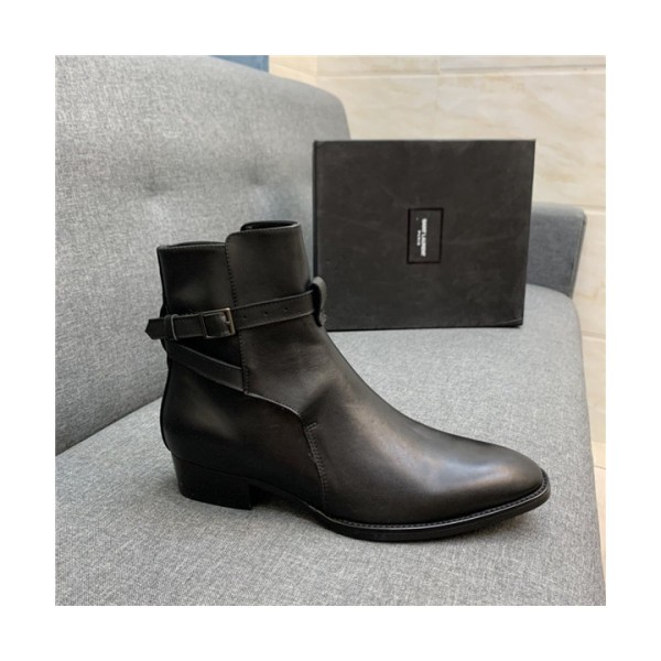 Saint Laurent 2020 Men's Leather Ankle Boots - 입생로랑 2020 남성용 레더 앵글부츠,Size(240-270),SLS0072,블랙