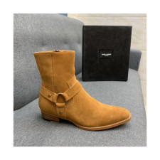 Saint Laurent 2020 Men's Leather Ankle Boots - 입생로랑 2020 남성용 레더 앵글부츠,Size(240-270),SLS0074,카멜