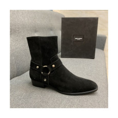 Saint Laurent 2020 Men's Leather Ankle Boots - 입생로랑 2020 남성용 레더 앵글부츠,Size(240-270),SLS0075,블랙