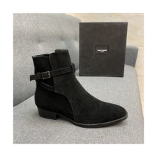 Saint Laurent 2020 Men's Leather Ankle Boots - 입생로랑 2020 남성용 레더 앵글부츠,Size(240-270),SLS0078,블랙