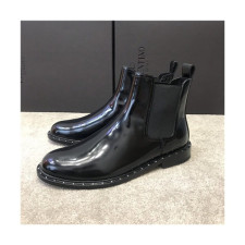 Valentino 2020 Men's Leather Ankle Boots - 발렌티노 2020 남성용 레더 앵글 부츠,Size(240-270),VTS0261,블랙