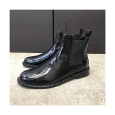 Valentino 2020 Men's Leather Ankle Boots - 발렌티노 2020 남성용 레더 앵글 부츠,Size(240-270),VTS0261,블랙
