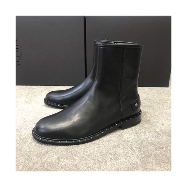 Valentino 2020 Men's Leather Ankle Boots - 발렌티노 2020 남성용 레더 앵글 부츠,Size(240-270),VTS0262,블랙