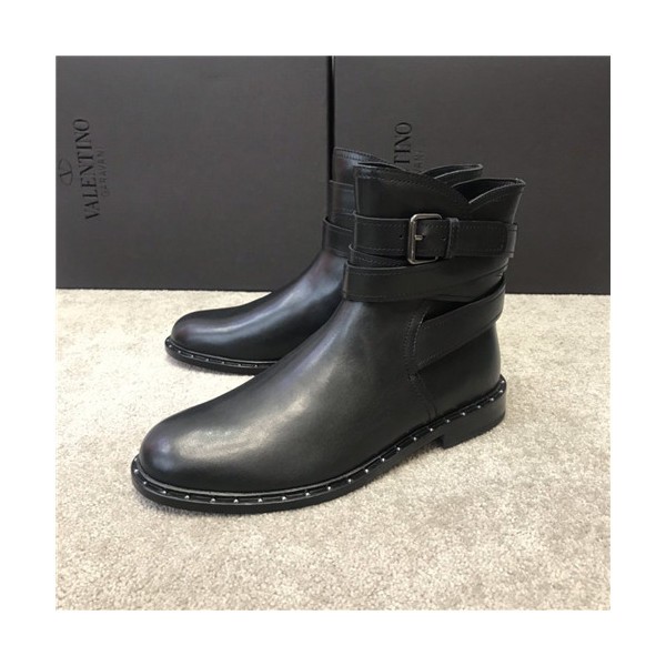 Valentino 2020 Men's Leather Ankle Boots - 발렌티노 2020 남성용 레더 앵글 부츠,Size(240-270),VTS0263,블랙