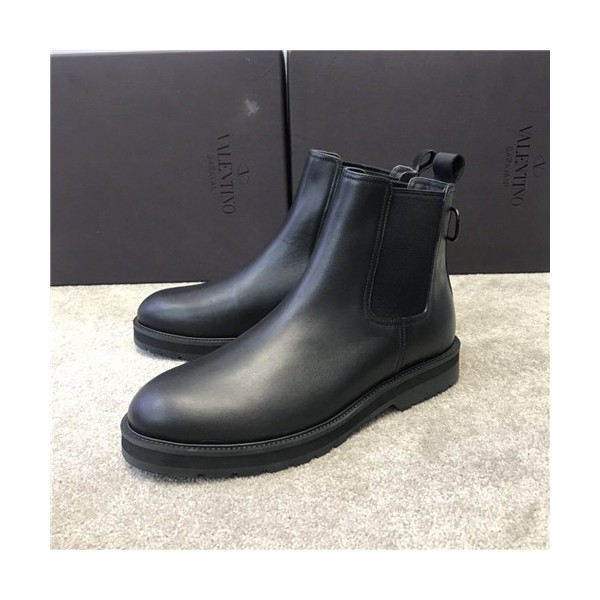 Valentino 2020 Men's Leather Ankle Boots - 발렌티노 2020 남성용 레더 앵글 부츠,Size(240-270),VTS0264,블랙