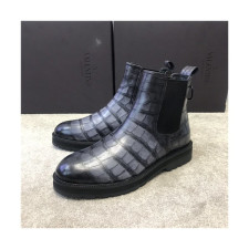 Valentino 2020 Men's Leather Ankle Boots - 발렌티노 2020 남성용 레더 앵글 부츠,Size(240-270),VTS0266,그레이