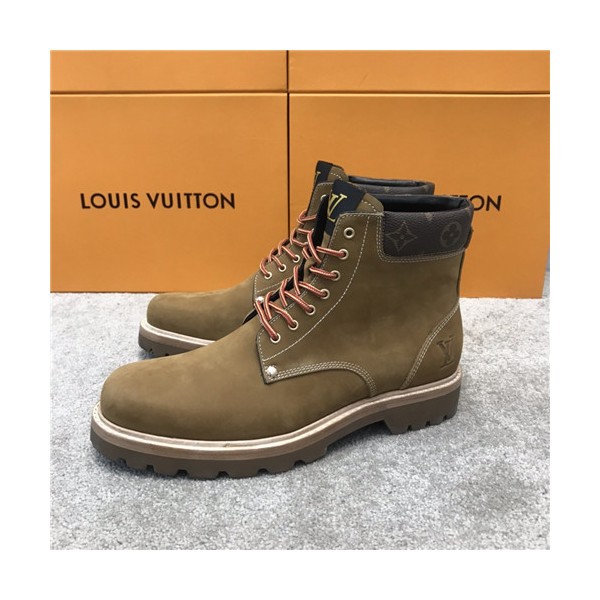 Louis Vuitton 2020 Men's Leather Ankle Boots - 루이비통 2020 남성용 레더 앵글부츠,Size(240-270),LOUS1609,카키