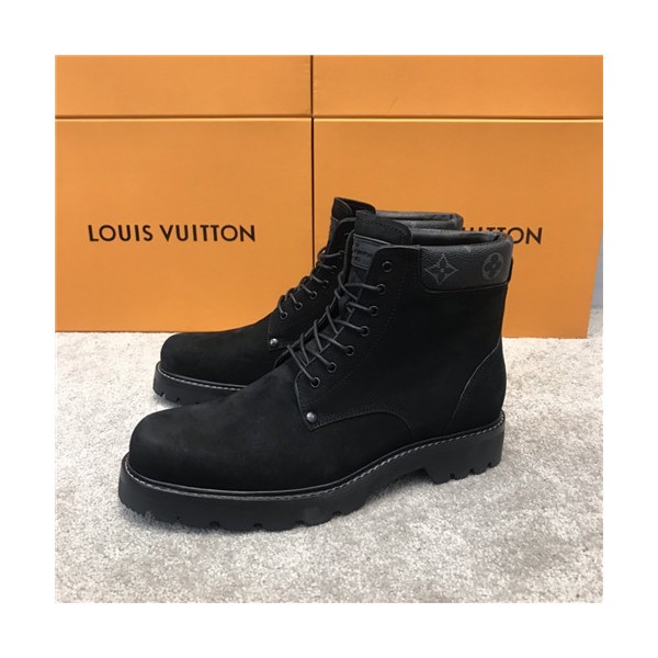 Louis Vuitton 2020 Men's Leather Ankle Boots - 루이비통 2020 남성용 레더 앵글부츠,Size(240-270),LOUS1610,블랙