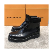 Louis Vuitton 2020 Men's Leather Ankle Boots - 루이비통 2020 남성용 레더 앵글부츠,Size(240-270),LOUS1611,블랙