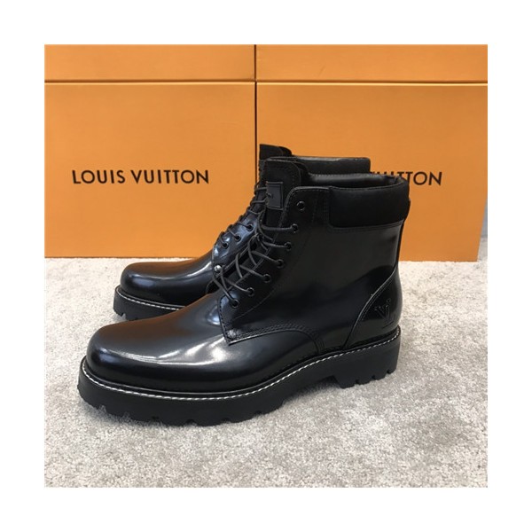 Louis Vuitton 2020 Men's Leather Ankle Boots - 루이비통 2020 남성용 레더 앵글부츠,Size(240-270),LOUS1611,블랙