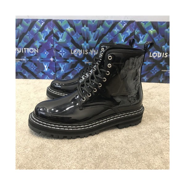 Louis Vuitton 2020 Men's Leather Ankle Boots - 루이비통 2020 남성용 레더 앵글부츠,Size(240-270),LOUS1614,블랙