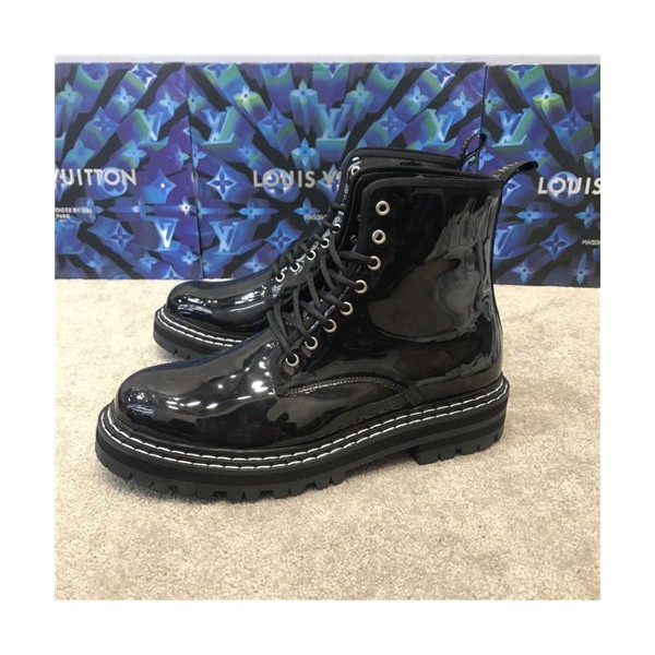 Louis Vuitton 2020 Men's Leather Ankle Boots - 루이비통 2020 남성용 레더 앵글부츠,Size(240-270),LOUS1615,블랙